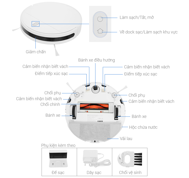 Robot hút bụi lau nhà Xiaomi Vacuum Mop Essential SKV4136GL