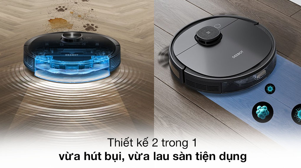 Robot hút bụi lau nhà Ecovacs Deebot Ozmo T8 AIVI