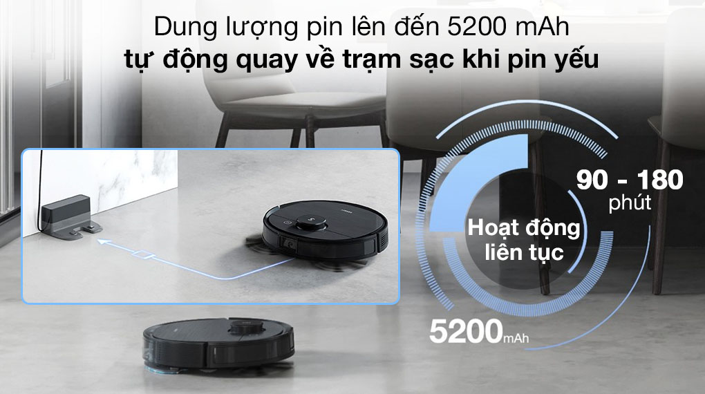 Robot hút bụi lau nhà Ecovacs Deebot Ozmo T8 AIVI