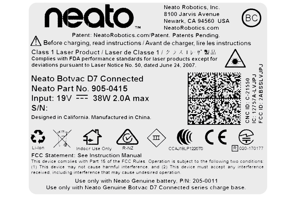 Robot hút bụi Neato Botvac Connected D702 Màu Đen - Xám