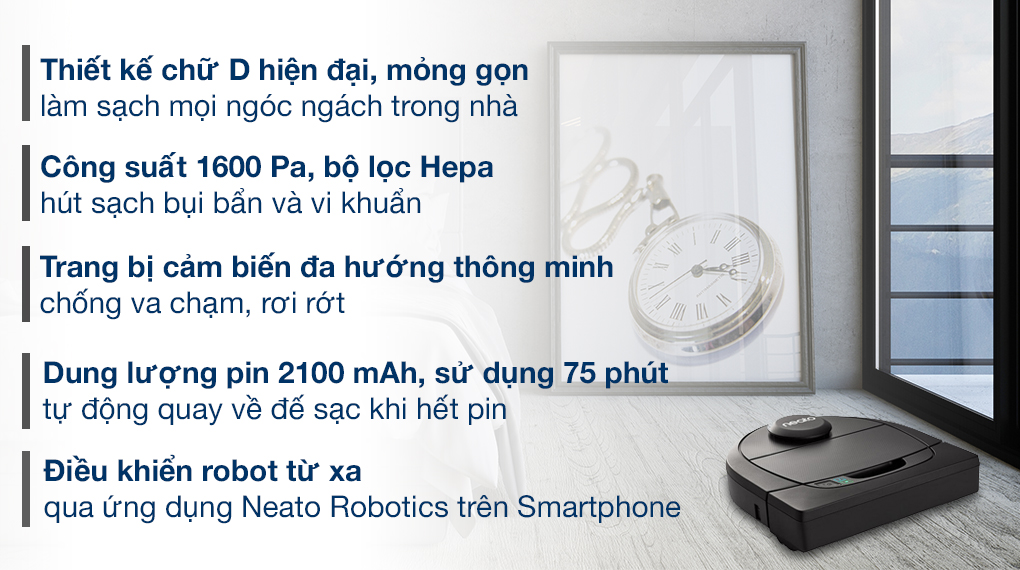 Robot hút bụi Neato Botvac Connected D401
