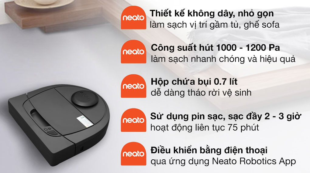 Robot hút bụi Neato Botvac Connected D302