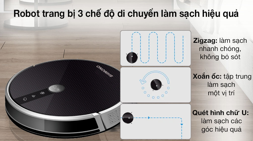 Robot hút bụi lau nhà Shimono RS38B - 5