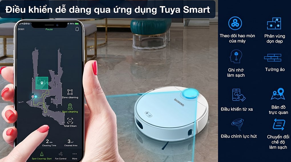Robot hút bụi lau nhà Shimono ZK902