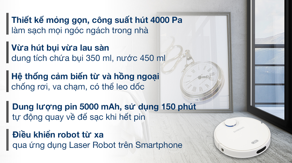 Robot hút bụi lau nhà Shimono ZK902