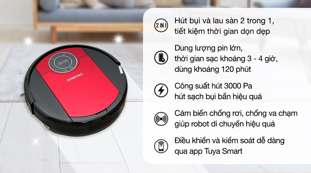 Robot hút bụi lau nhà Shimono ZK808 RB