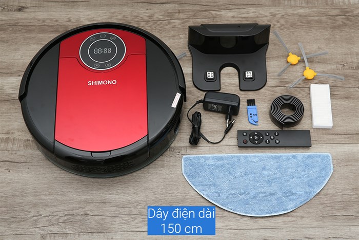 Robot hút bụi lau nhà Shimono ZK808 RB Màu Đen - Đỏ
