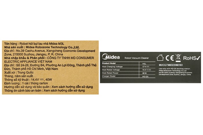 Robot hút bụi Midea M3L Màu Trắng