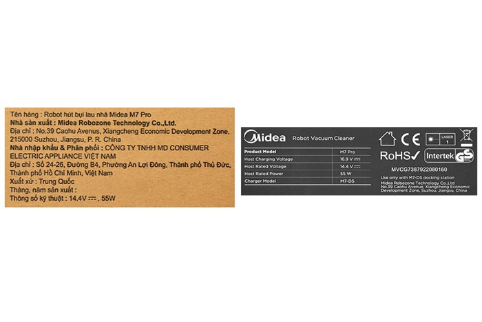Robot hút bụi lau nhà Midea M7 Pro Màu Đen