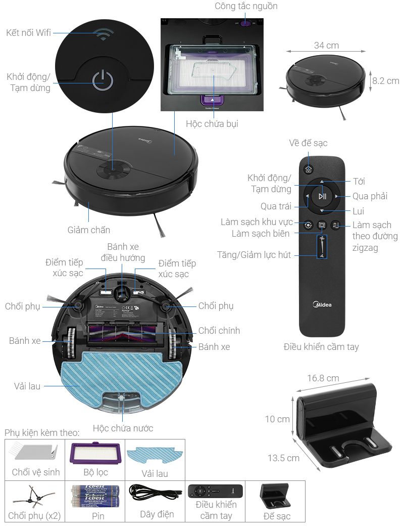 Robot hút bụi lau nhà Midea I5C
