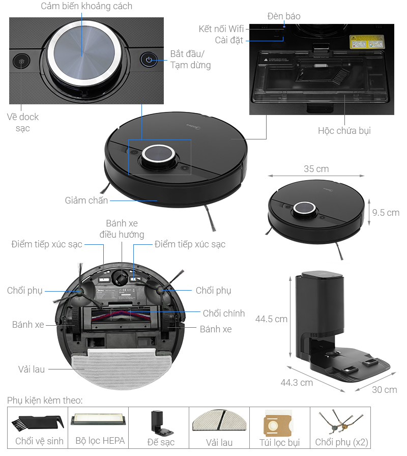 Robot hút bụi lau nhà Midea S8+