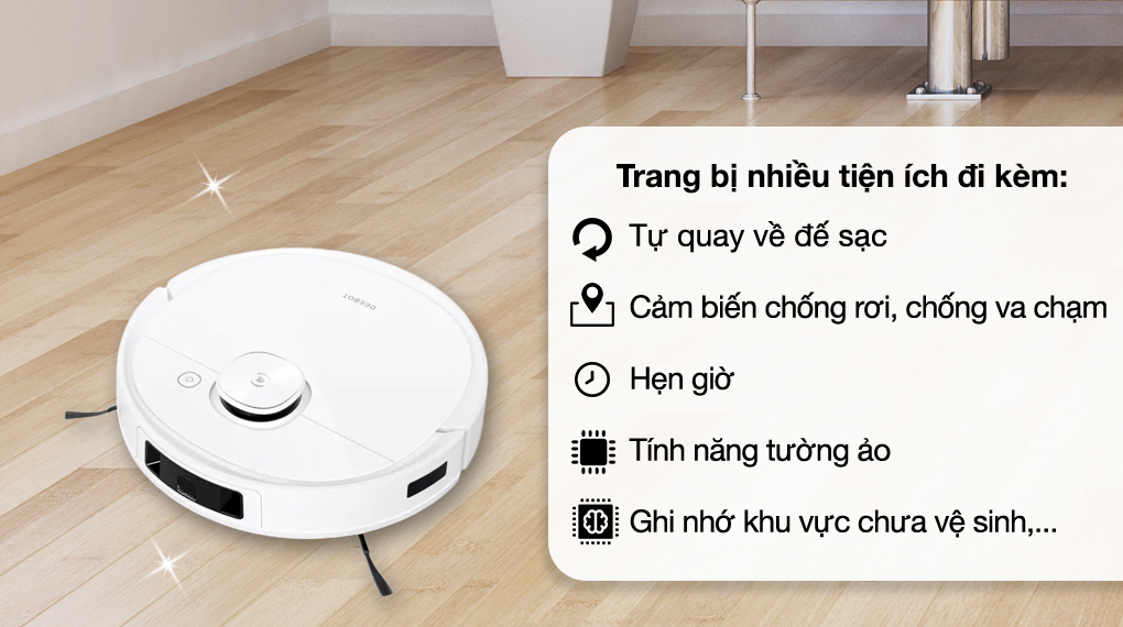 Tiện ích Robot hút bụi lau nhà Ecovacs Deebot T9 