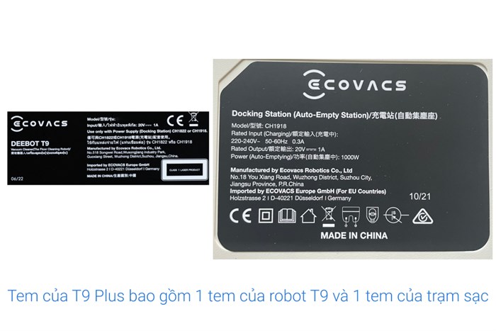 Robot hút bụi lau nhà Ecovacs Deebot T9 Plus Màu Trắng