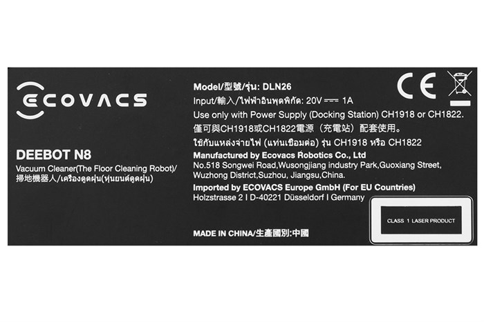 Robot hút bụi lau nhà Ecovacs Deebot N8 Màu Trắng