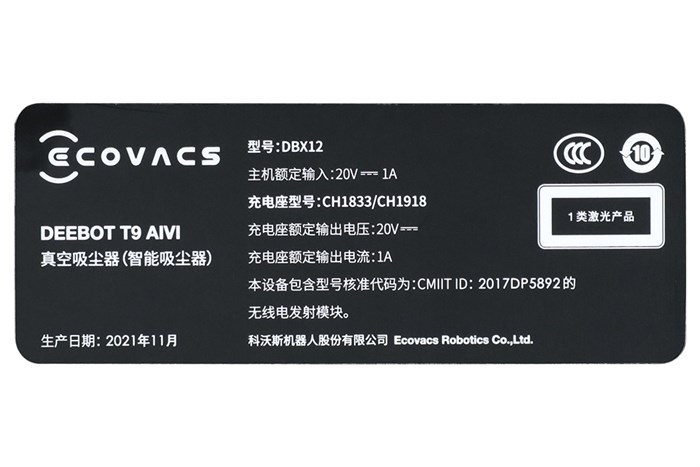 Robot hút bụi lau nhà Ecovacs Deebot T9 AIVI Màu Đen