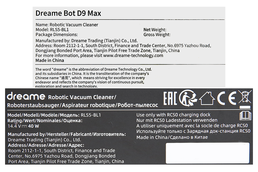 Robot hút bụi lau nhà Dreame D9 MAX Màu Đen