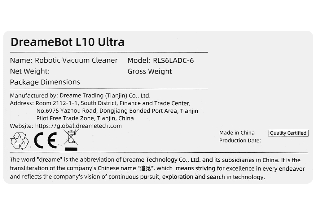 Robot hút bụi lau nhà Dreame L10 Ultra Màu Trắng