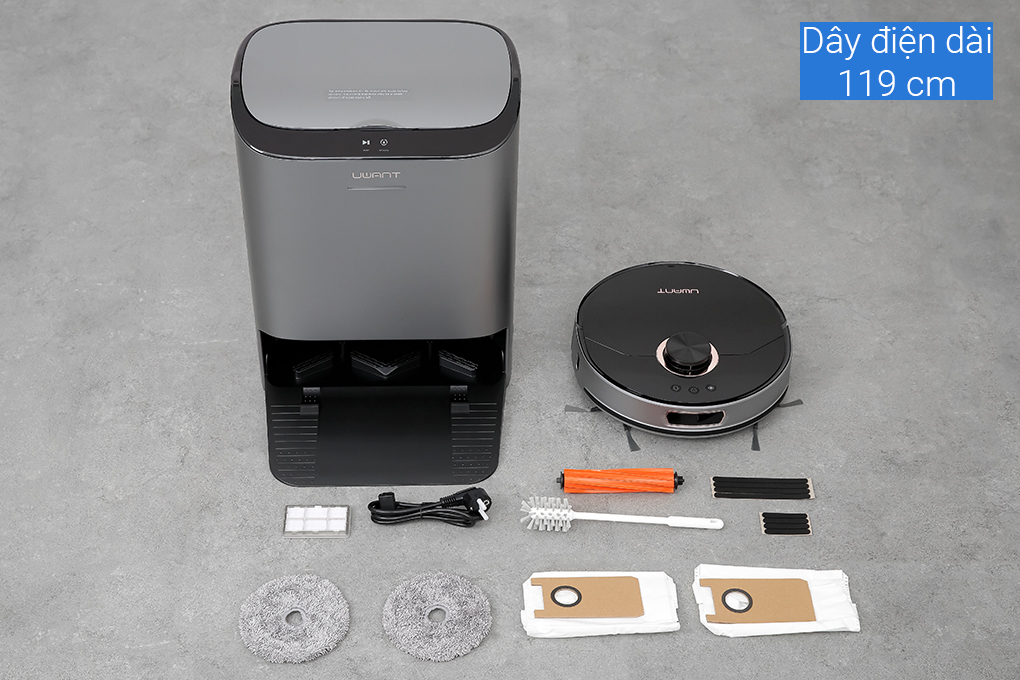 Robot hút bụi lau nhà Uwant U200 Màu Đen