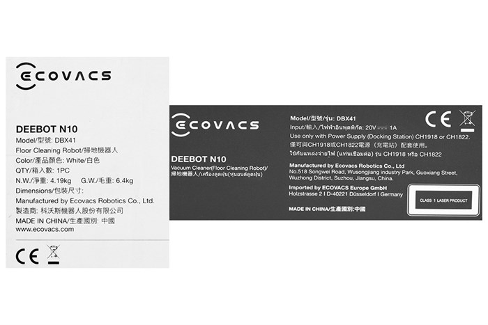 Robot hút bụi lau nhà Ecovacs Deebot N10 DBX41 Màu Trắng