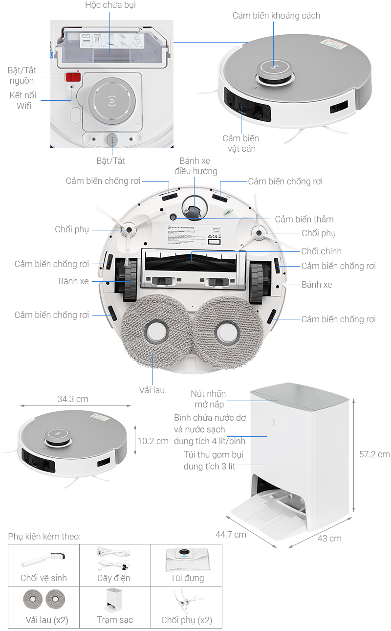 Robot hút bụi lau nhà Ecovacs Deebot T20 Omni DLX23