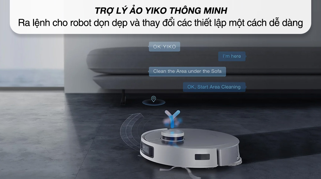 Robot hút bụi lau nhà Ecovacs T10 Turbo - Trợ lý giọng nói Yiko