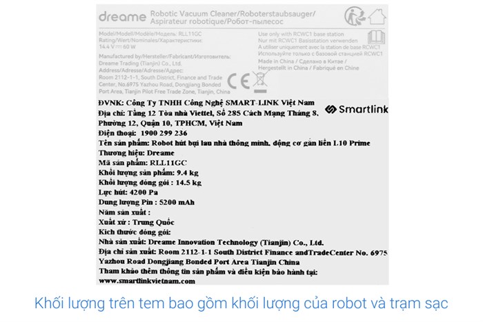Robot hút bụi lau nhà Dreame L10 Prime Màu Trắng