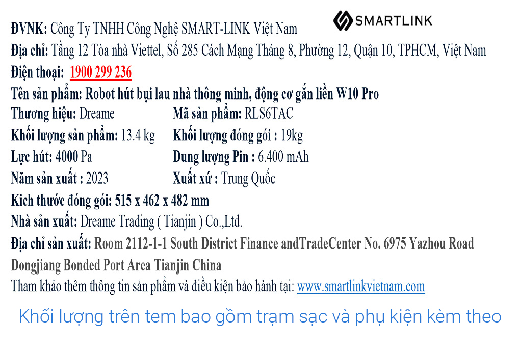 Robot hút bụi lau nhà Dreame W10 Pro Màu Trắng