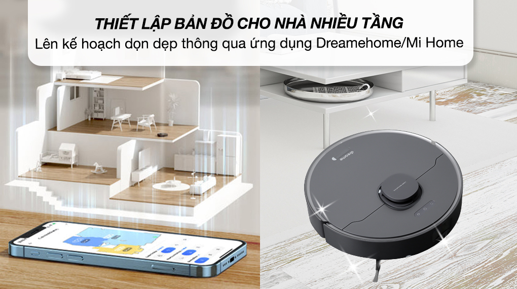 Robot hút bụi lau nhà Dreame D10S Plus - Điều khiển qua ứng dụng