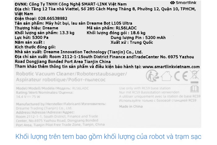 Robot hút bụi lau nhà Dreame L10S Ultra Màu Trắng