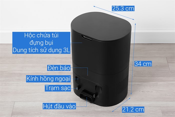 Robot hút bụi lau nhà Lydsto R1 Pro Màu Đen