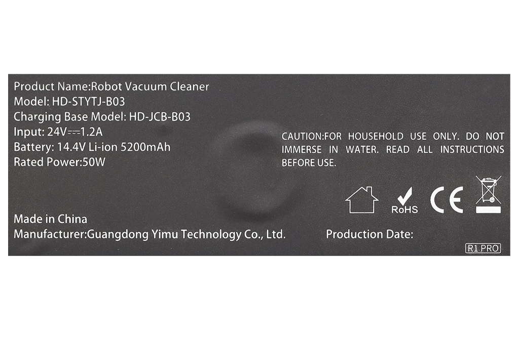 Robot hút bụi lau nhà Lydsto R1 Pro Màu Đen