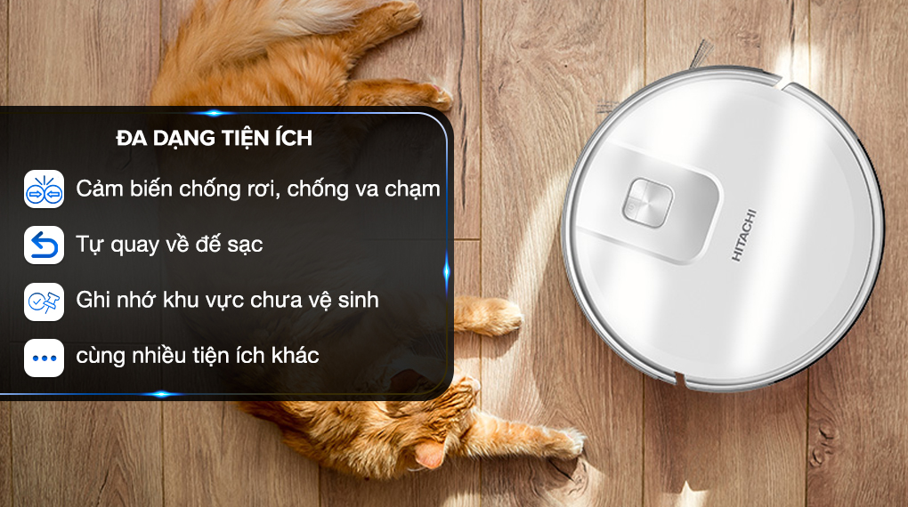 Robot hút bụi lau nhà Hitachi RV-X15N - Đa dạng tiện ích