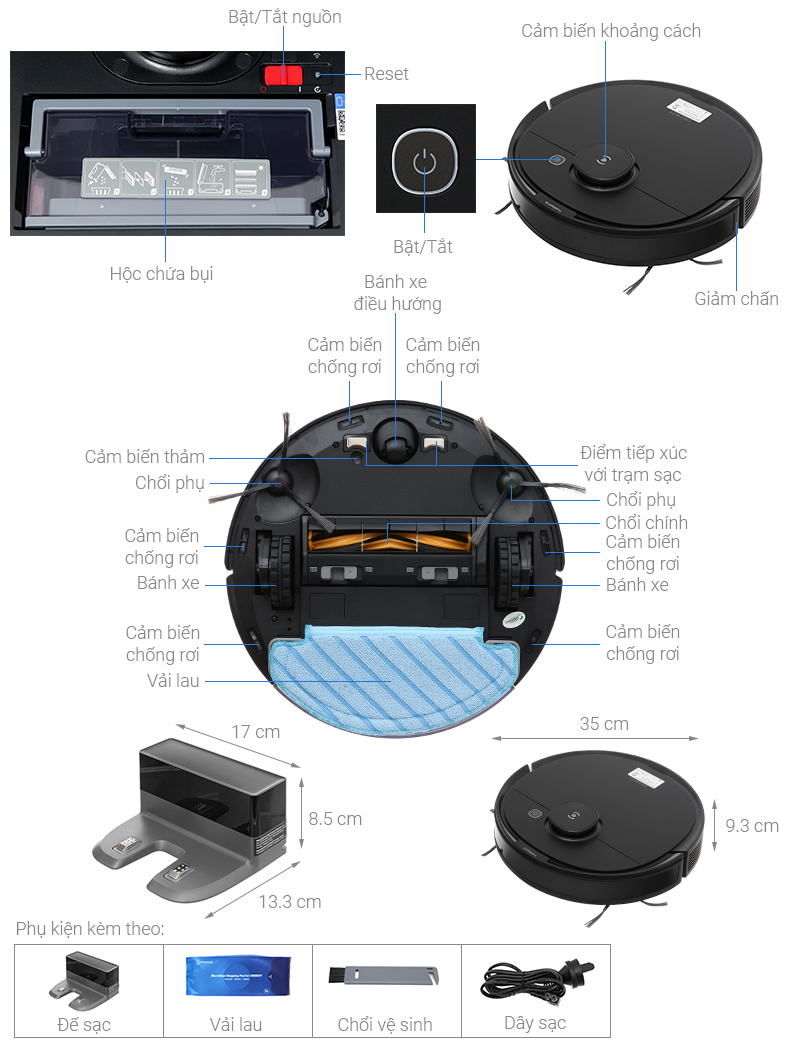 Robot hút bụi lau nhà Ecovacs Deebot Neo DLN26