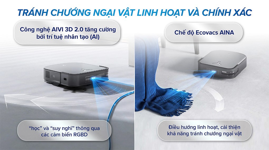 Robot hút bụi lau nhà Ecovacs X2 Combo