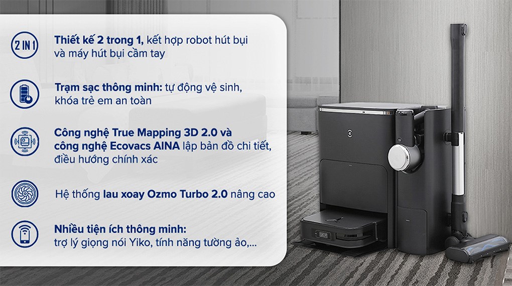 Robot hút bụi lau nhà Ecovacs X2 Combo
