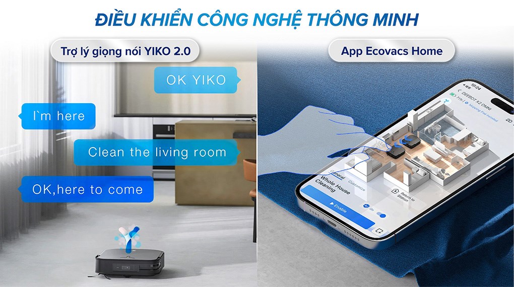 Robot hút bụi lau nhà Ecovacs X2 Combo