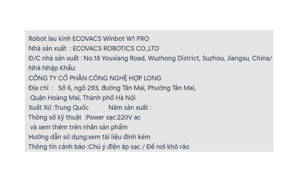 Robot lau kính Ecovacs Winbot W1 PRO Màu Trắng