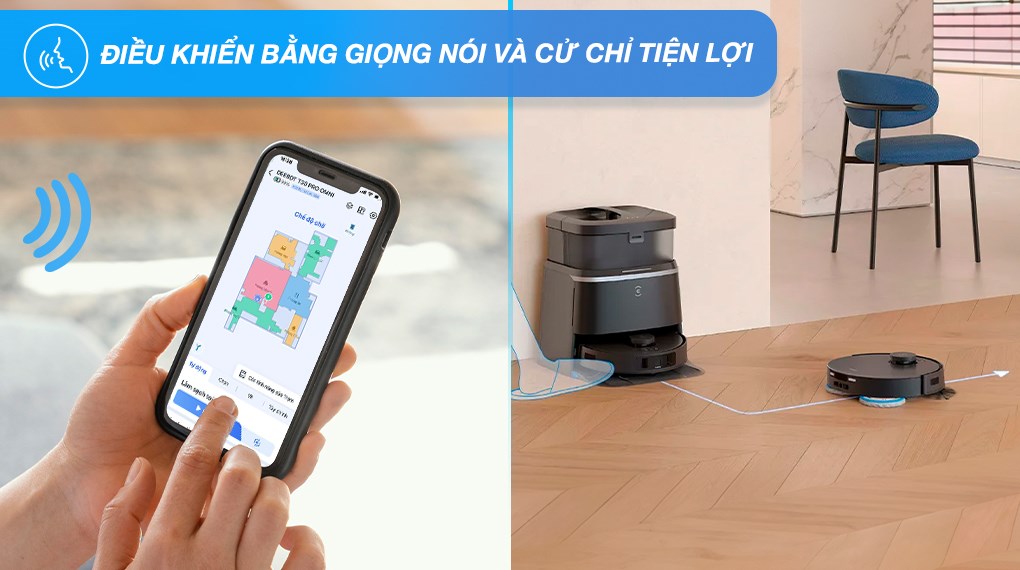 Robot hút bụi lau nhà Ecovacs T30 PRO OMNI - Đen