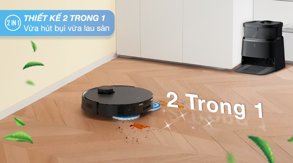 Robot hút bụi lau nhà Ecovacs T30 PRO OMNI - Đen