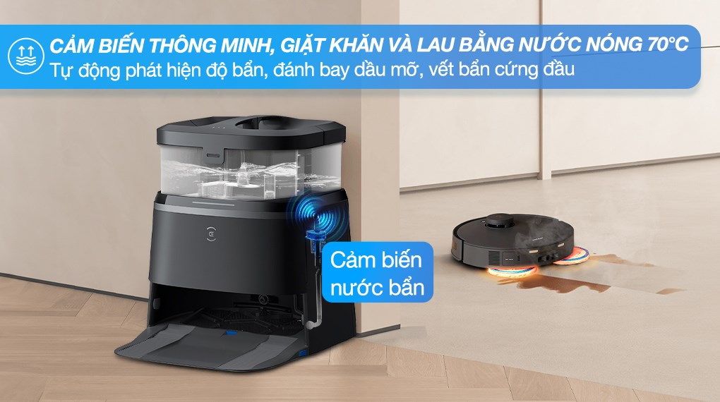 Robot hút bụi lau nhà Ecovacs T30 PRO OMNI - Đen