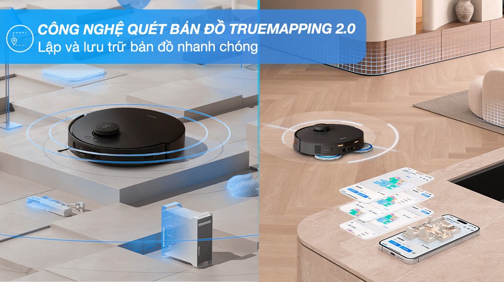 Robot hút bụi lau nhà Ecovacs T30 PRO OMNI - Đen