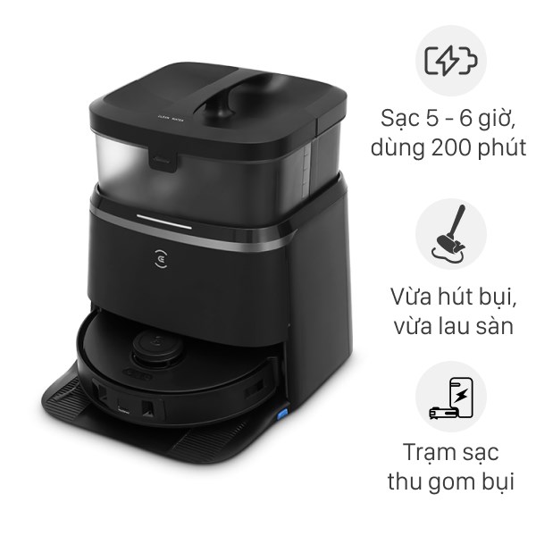 Robot Hút Bụi Lau Nhà Ecovacs T30 Pro Omni - Đen