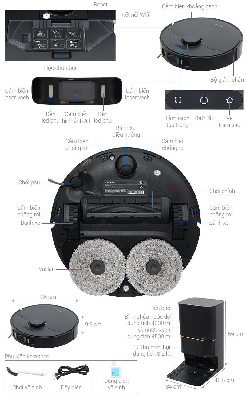 Robot hút bụi lau nhà Dreame X30 Ultra