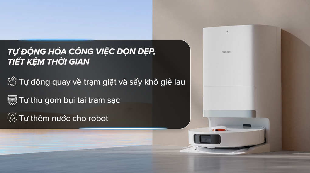 Tự giặt sấy giẻ lau - Robot hút bụi lau nhà Xiaomi X20+