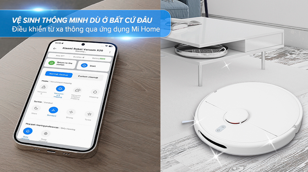 Điều khiển từ xa - Robot hút bụi lau nhà Xiaomi X20