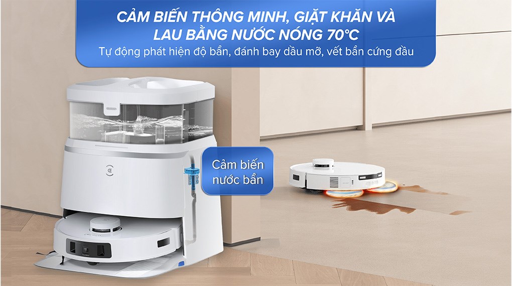 Robot hút bụi lau nhà Ecovacs T30 PRO OMNI - Trắng