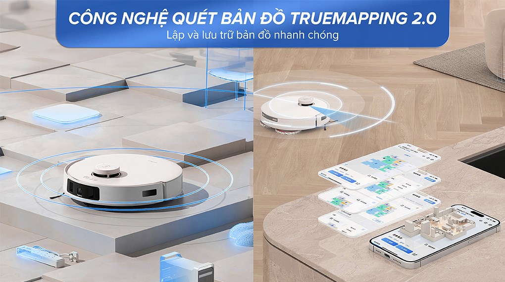 Robot hút bụi lau nhà Ecovacs T30 PRO OMNI - Trắng