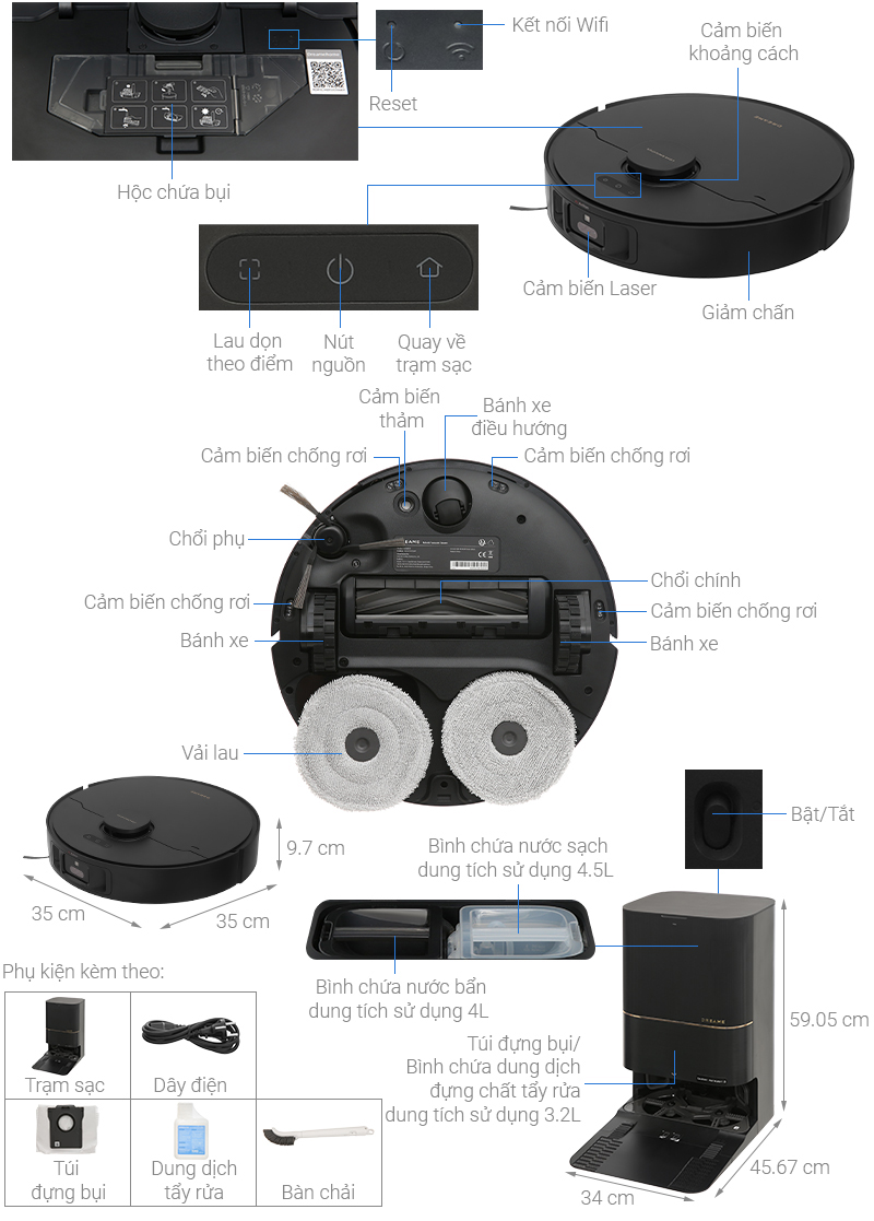 Robot hút bụi lau nhà Dreame X40 Ultra