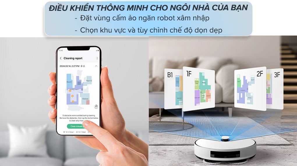Robot hút bụi lau nhà Samsung VR7MD96514G/SV