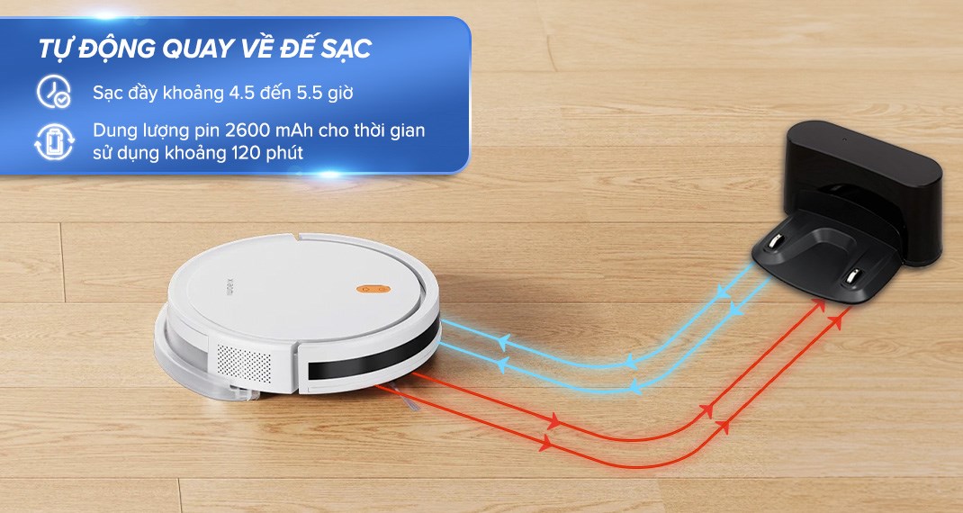 Robot hút bụi lau nhà Xiaomi Vacuum E5 - Trắng